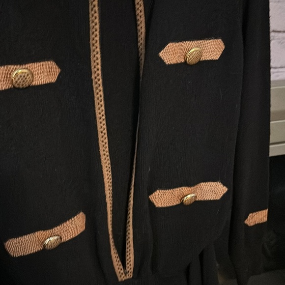 Antonella Preve Black Gold Knit Zip Up Jumpsuit Size Medium - Picture 8 of 9